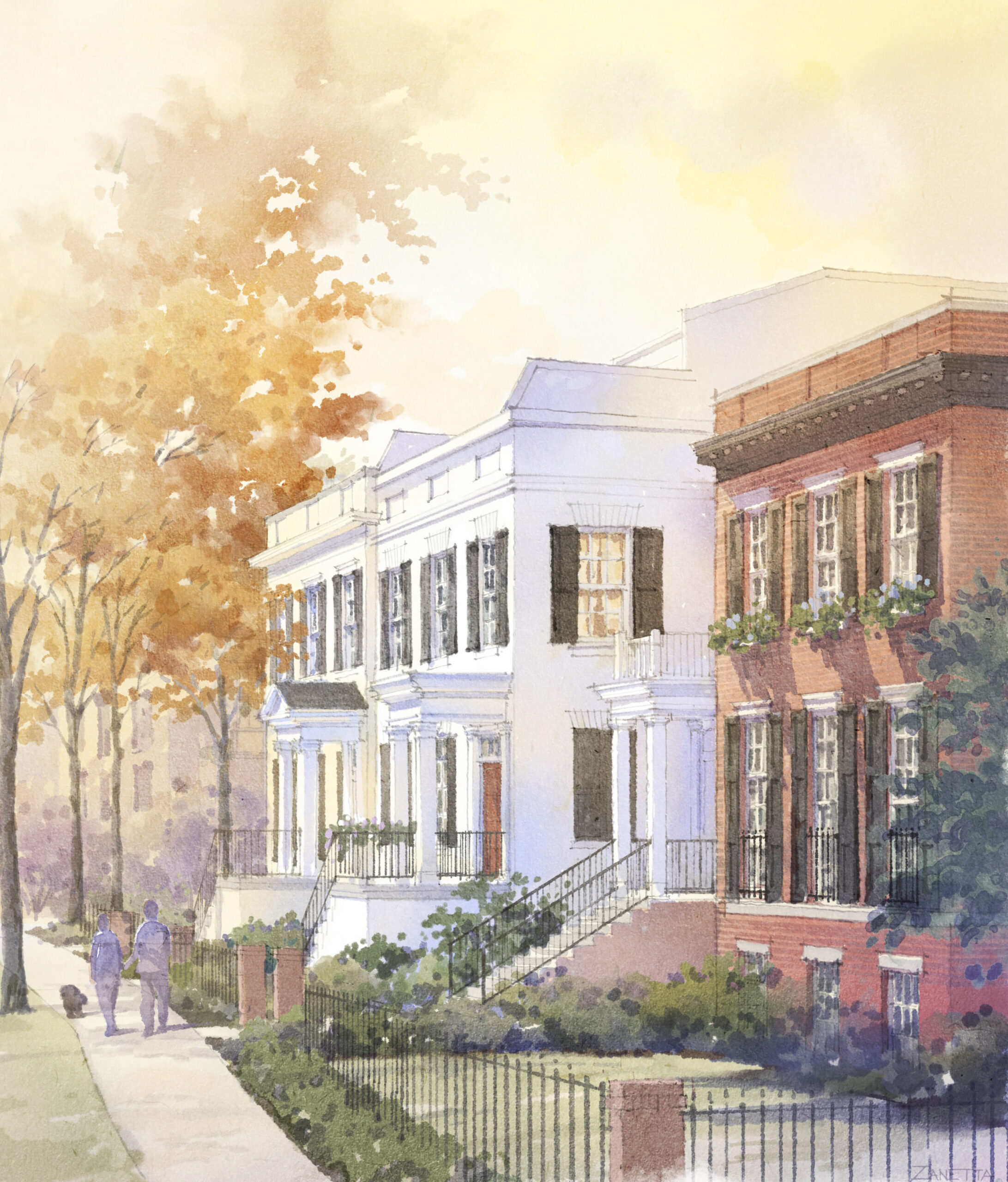 City Homes at Birney Park Front Elevations on Fairview Row